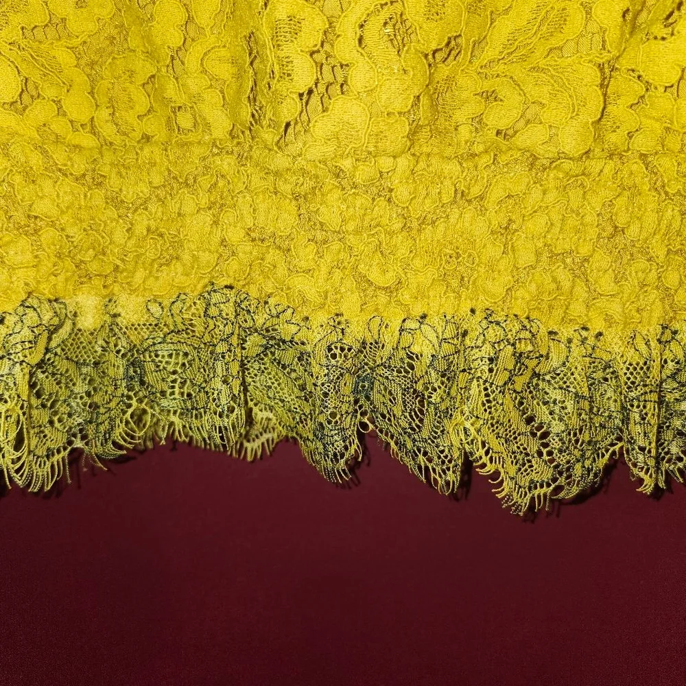 Hazel Yellow Gold & Black Lace Crop Top Size Large - Picture 4 of 4